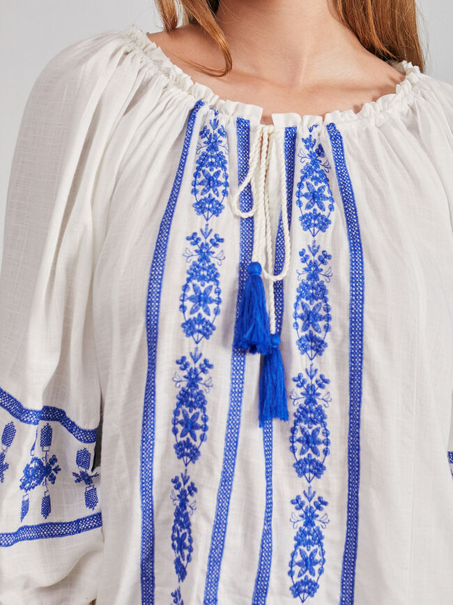 BLUSA BORDADOS TEXTURA Blanco Optico