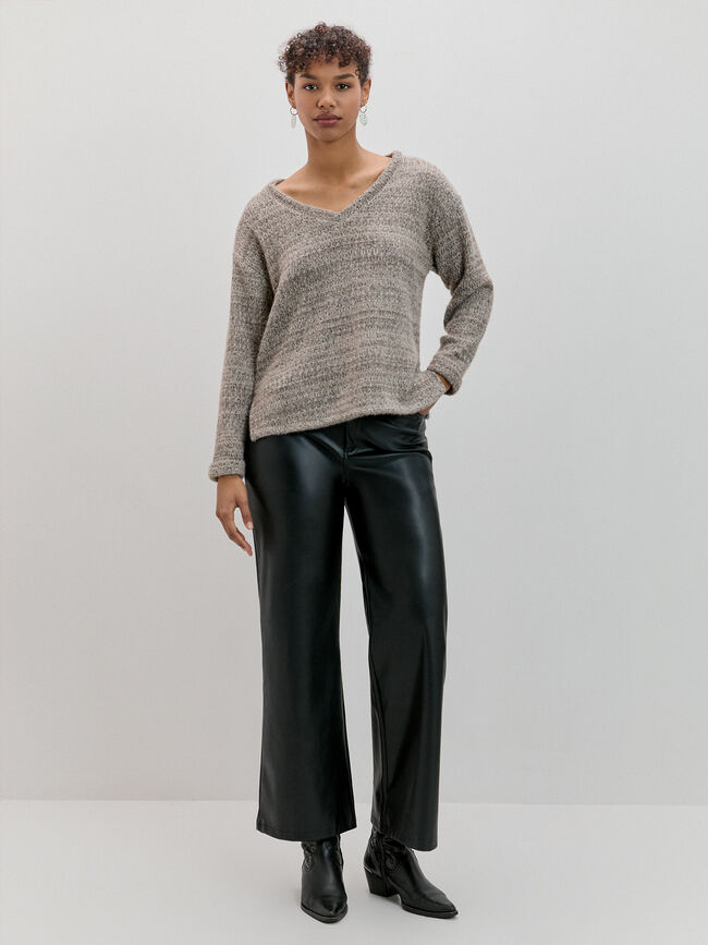 JERSEY TEJIDO TEXTURA Marron