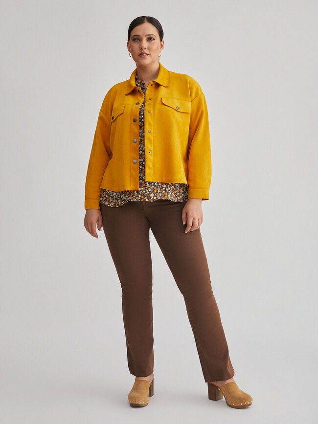 Sobrecamisa crop mostaza Mostaza