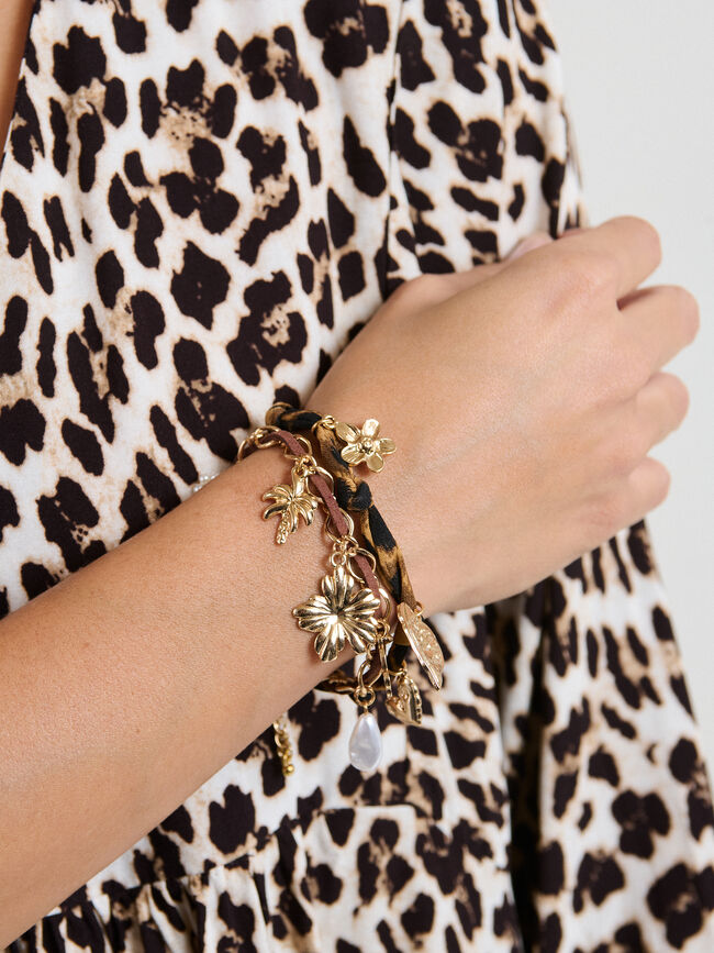 PACK PULSERAS TEJIDO Marron