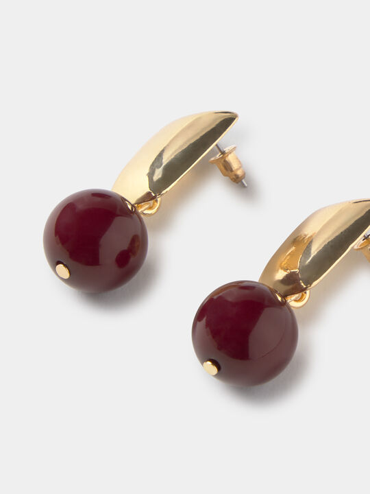 PENDIENTES DORADOS BOLAS Granate image number null
