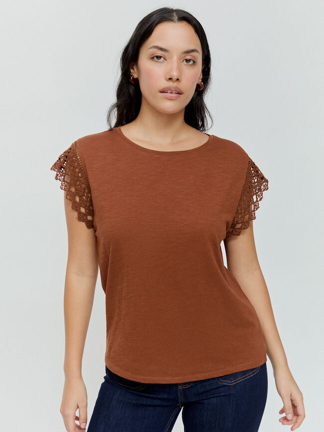 CAMISETA DETALLE Marron chocolat