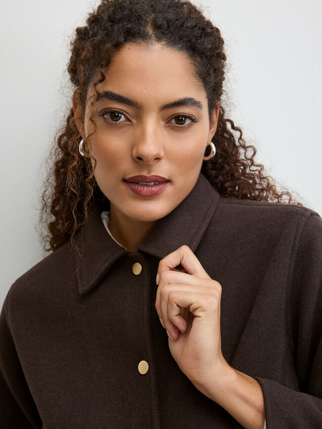 CHAQUETA PA&Ntilde;O BASICA Marron