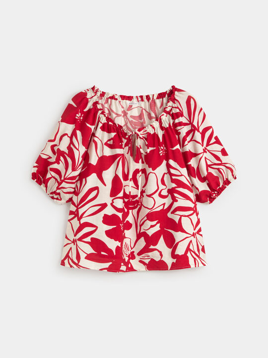 BLUSA CUELLO GOMA Rojo image number null