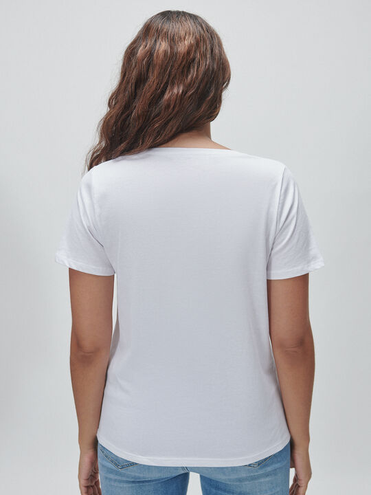 Camiseta algodón mariposa Blanco Optico image number null