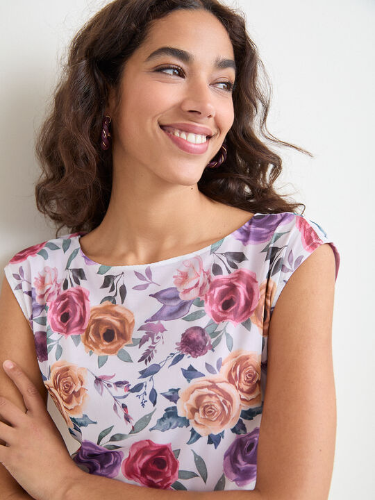 CAMISETA  FLORES Malva Empolvado image number null