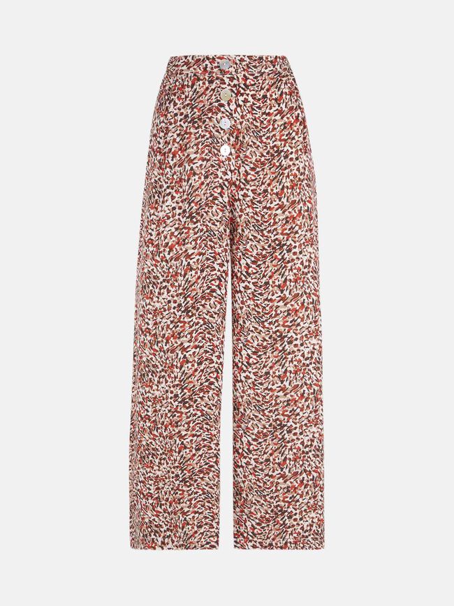 Pantalon culotte detalle botones Marron Claro