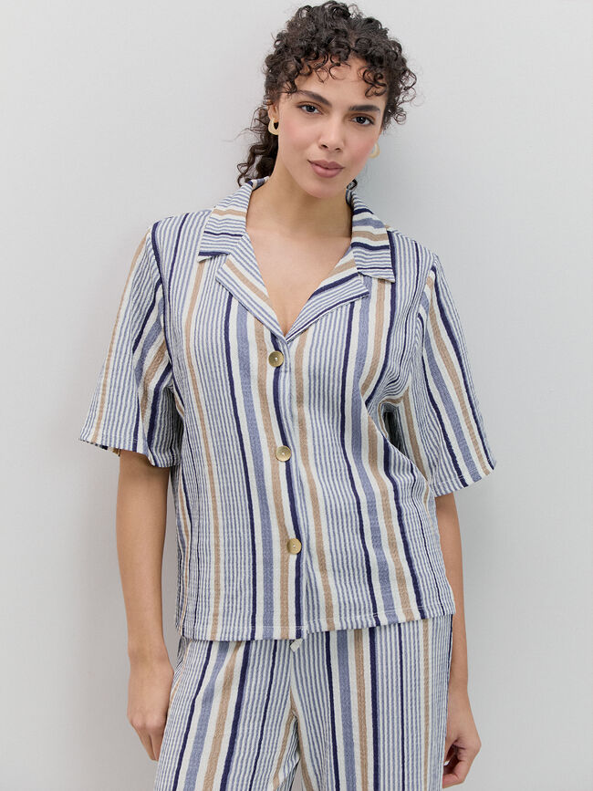 CAMISA TEXTURA ESTAMPADA Rayas 1