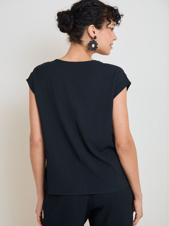 CAMISETA TEXTURA ESTAMPADA Negro