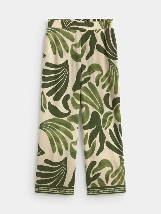 PANTAL&Oacute;N FLUIDO ESTAMPADO verde cypress image number null