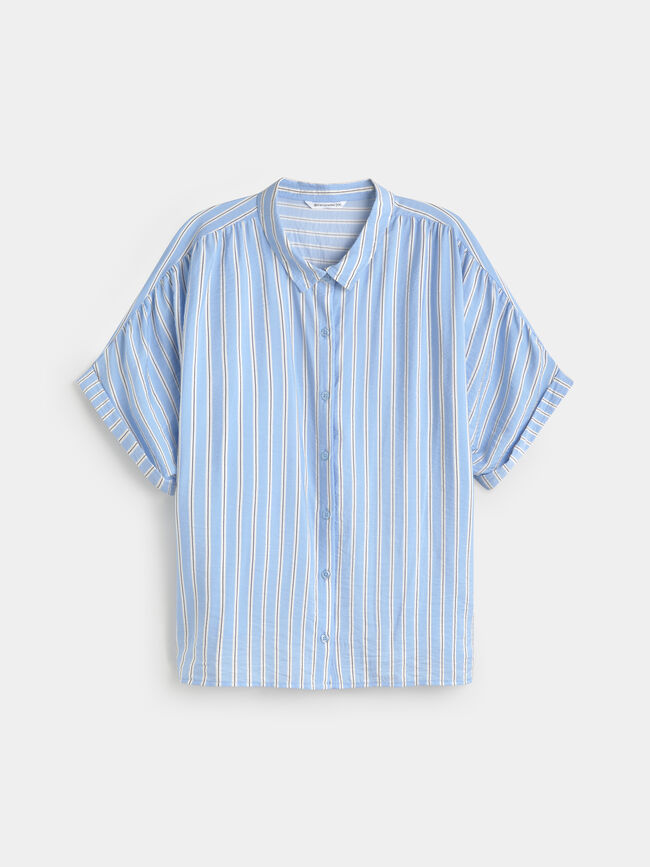 CAMISA MANGA CAIDA Azul Bebe