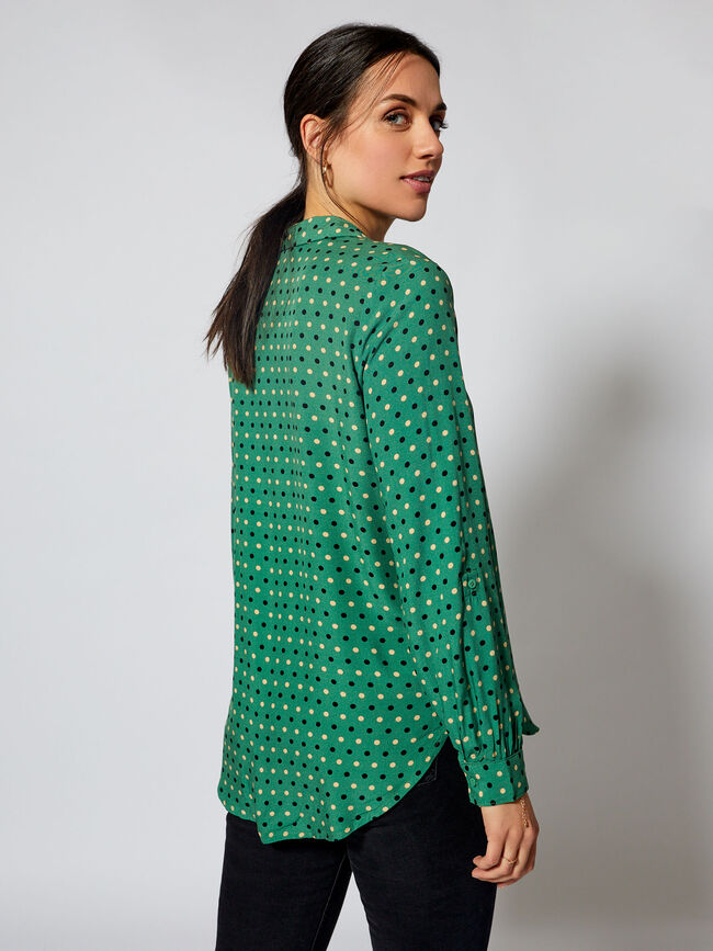 blusa visco print Verde Viridian