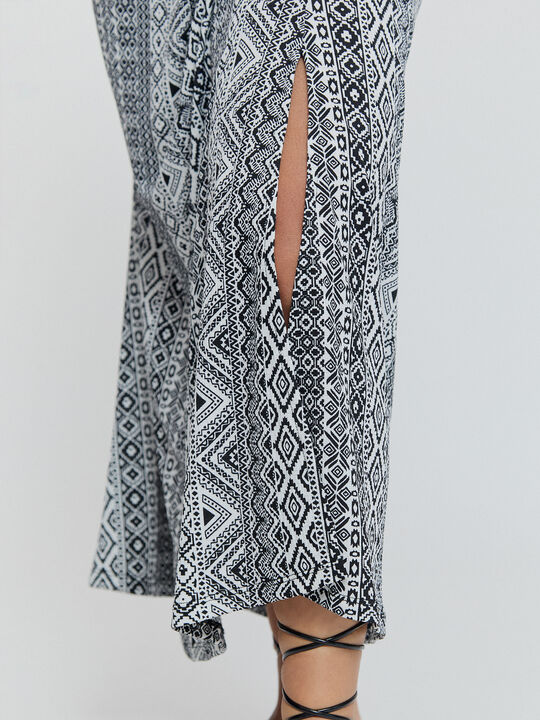 VESTIDO ESTAMPADO Negro image number null