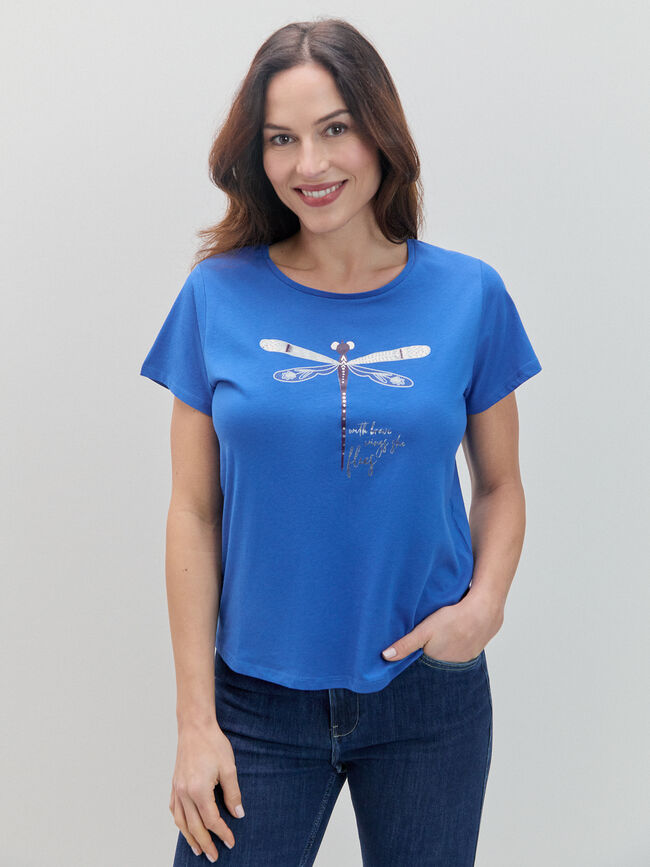 CAMISETA LIB&Eacute;LULA BRILLANTE Azulon