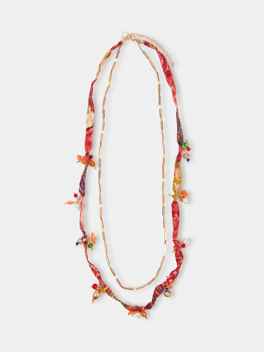 COLLAR DOBLE ABALORIOS Multicolor image number null
