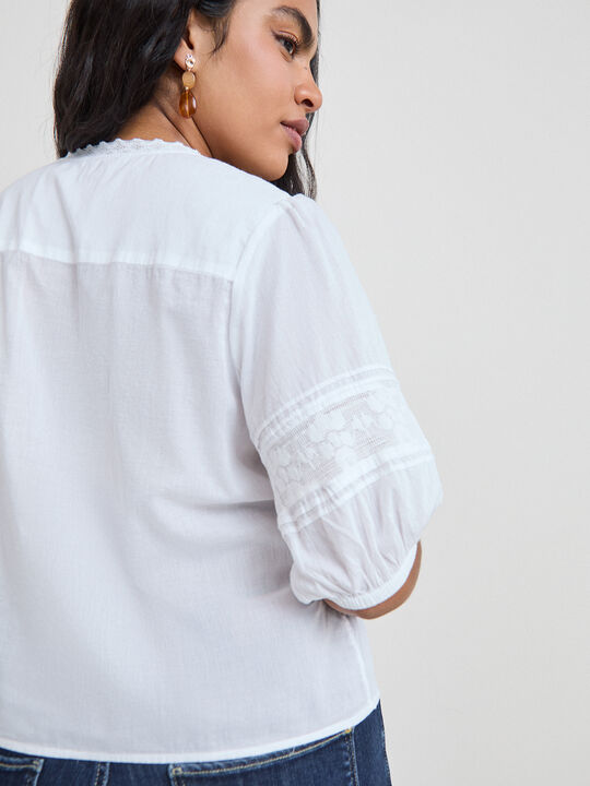 BLUSA DETALLE ENTREDOSES Blanco Optico image number null