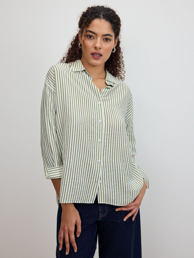 CAMISA RAYA ML Verde