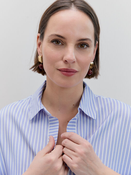 CAMISA BORDADO SUIZO Azul Chambray image number null