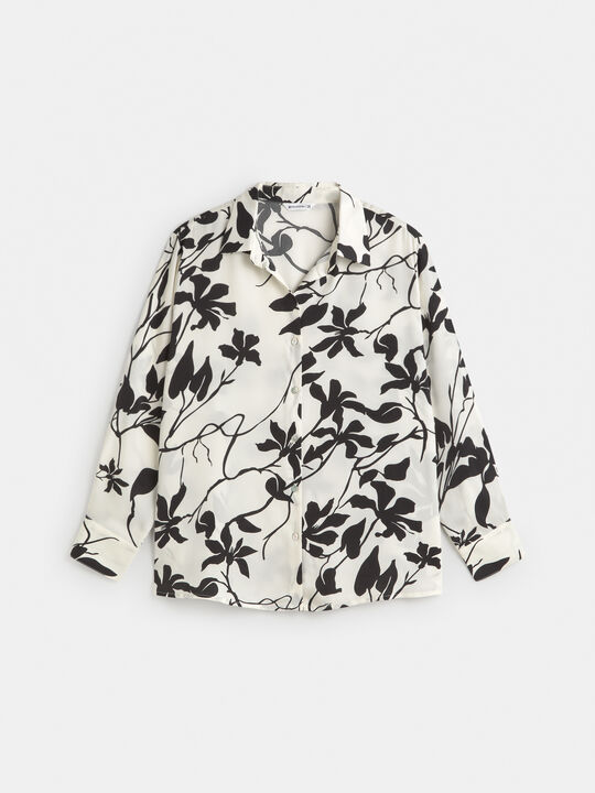 CAMISA SATINADA Blanco Hueso image number null