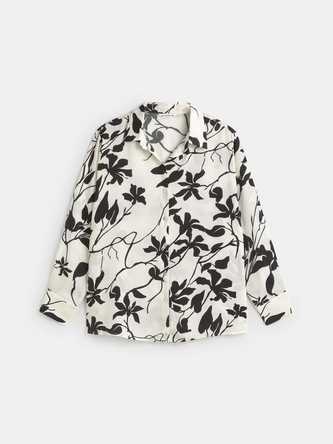 CAMISA SATINADA Blanco Hueso
