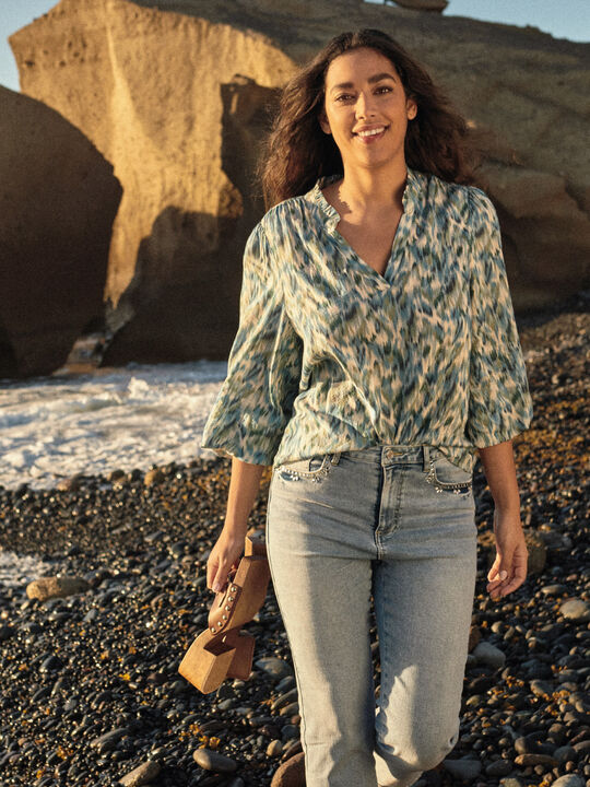 BLUSA ESTAMPADA Crudo image number null