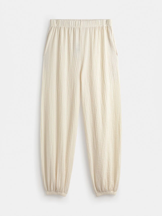 PANTAL&Oacute;N ESTRUCTURA BOMBACHO Blanco Hueso