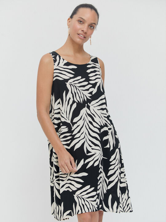 VESTIDO ESTAMPADO TIRANTES Negro image number null