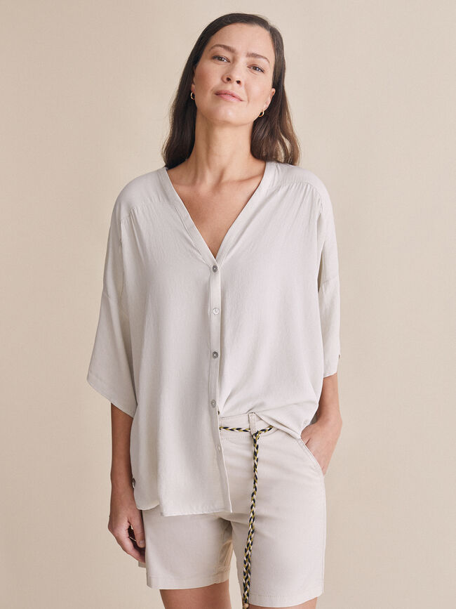 Blusa oversize botones Piedra