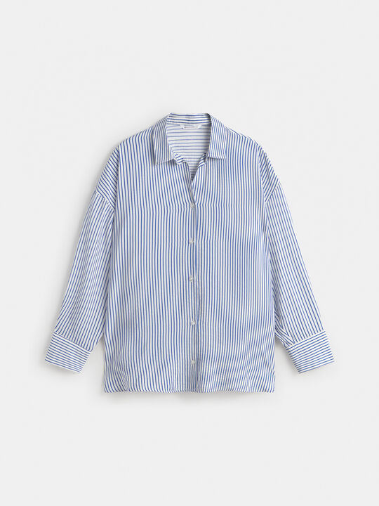 CAMISA RAYA ML Azul Chambray image number null