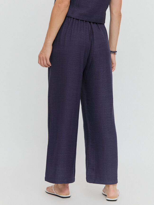 PANTALON RECTO RUSTICO Azul Marino