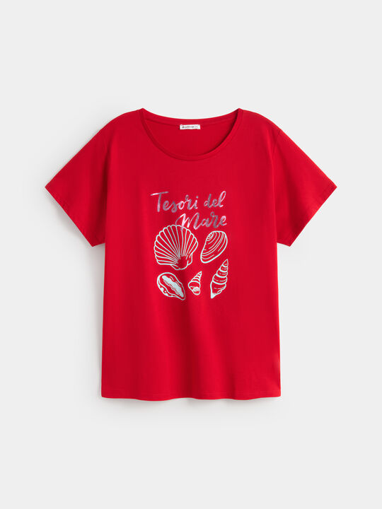 CAMISETA MAR BRILLANTE Rojo image number null