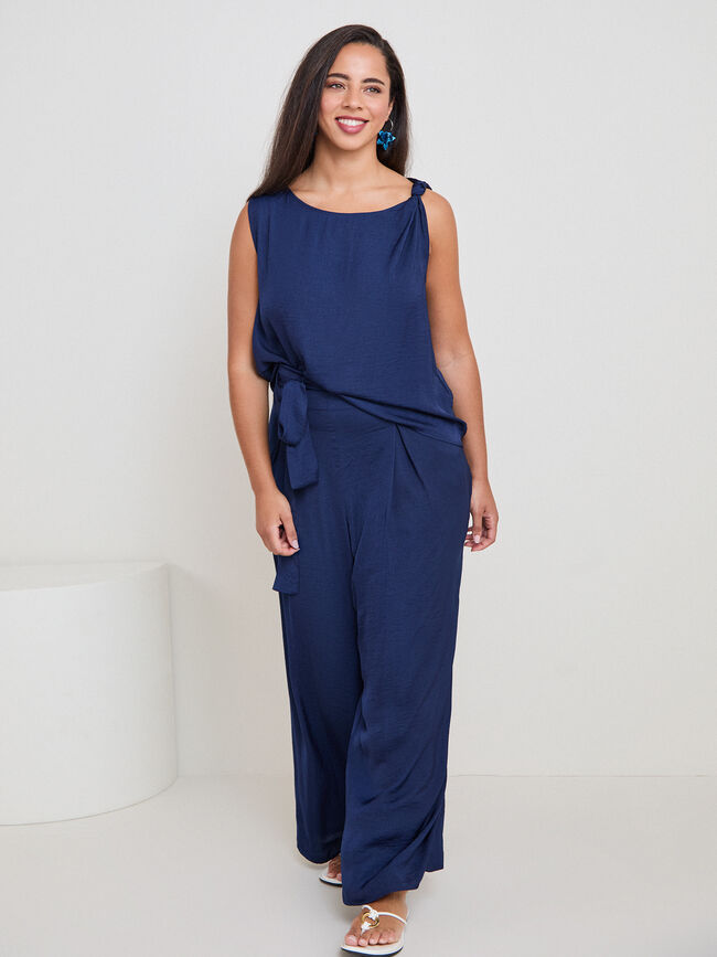 TOP DETALLE NUDO Azul Noche