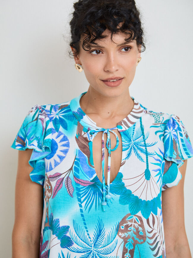 VESTIDO VOLANTE ESTAMPADO Estampado 1