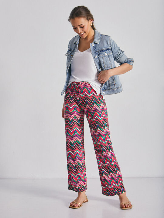 Pantalon estampado Fucsia Oscuro image number null