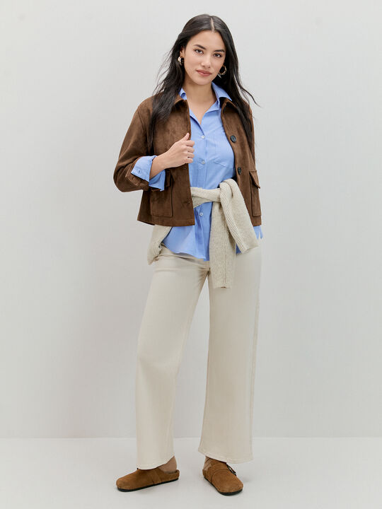 CHAQUETA FLUIDA ANTELINA Marron Medio image number null