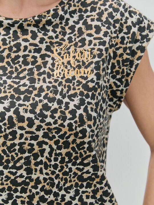 CAMISETA LEOPARDO LETRAS Camel image number null