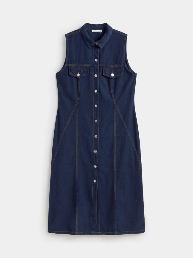 VESTIDO ENTALLADO DENIM Rinse Wash
