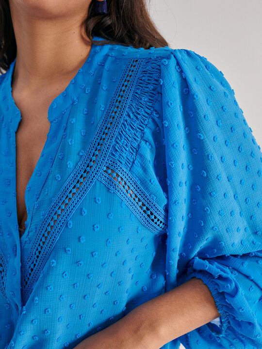BLUSA ROMÁNTICA Azul Brillante image number null