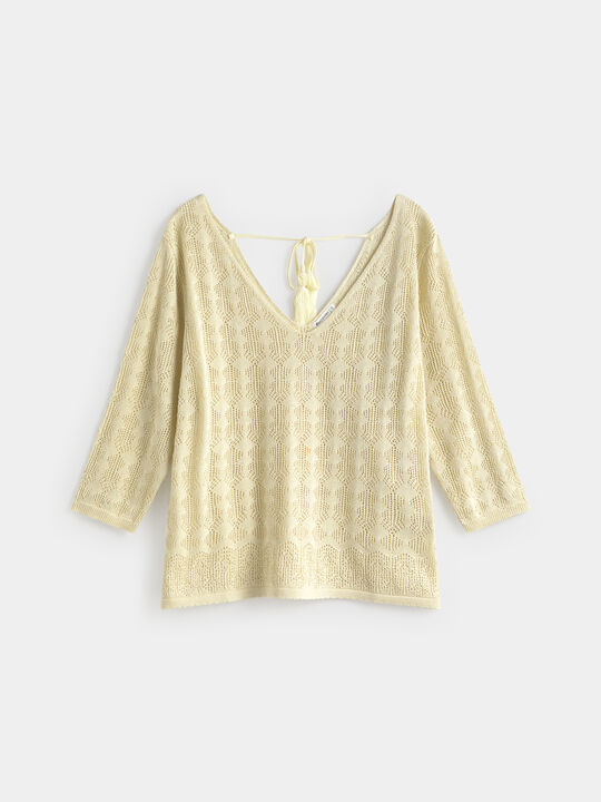 JERSEY PICO BRILLO Vainilla image number null