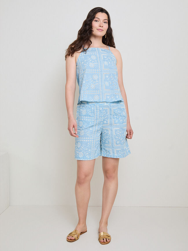 BERMUDA BORDADO Azul Chambray