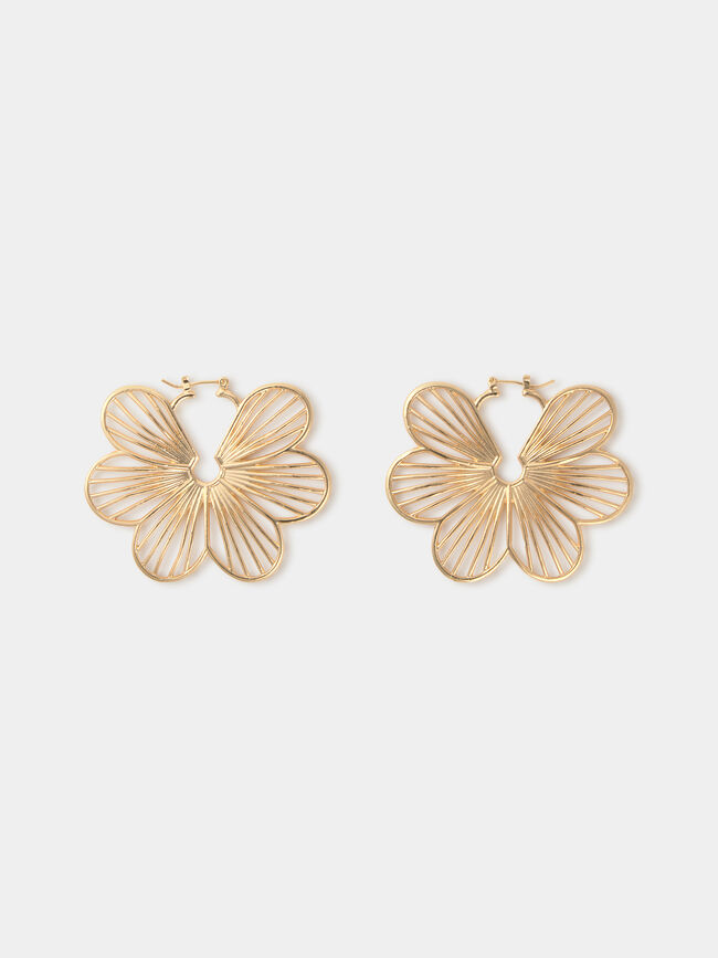 PENDIENTES GRANDES FLOR Oro