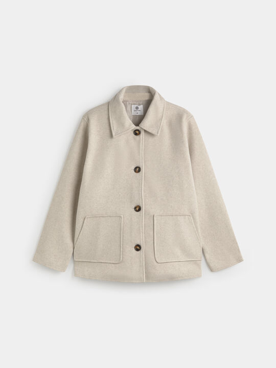 CHAQUETA PAÑO BASICA Crudo image number null