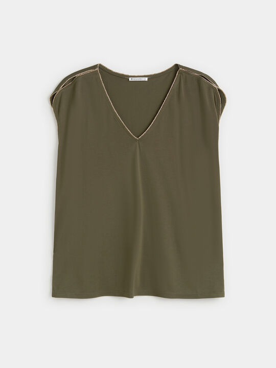 CAMISETA DETALLE BRILLO Bosque image number null