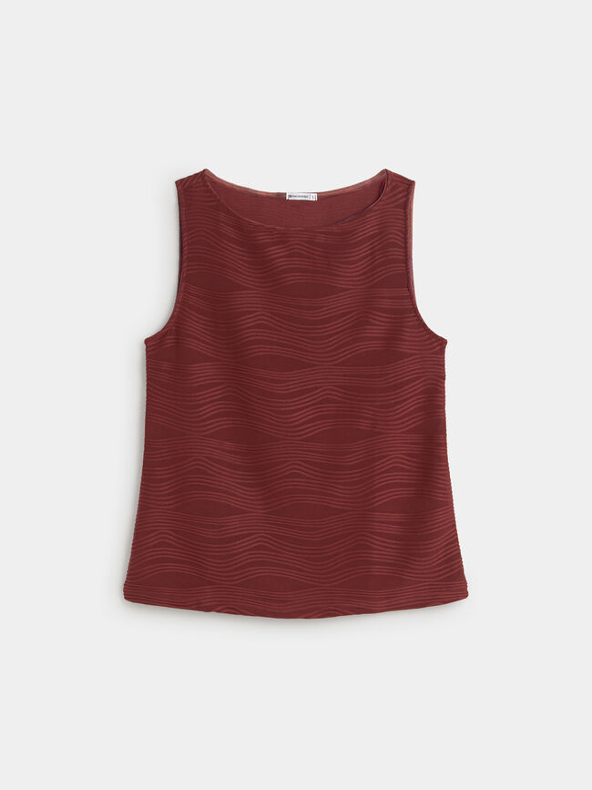 TOP CUELLO BARCA ROJO MARTE