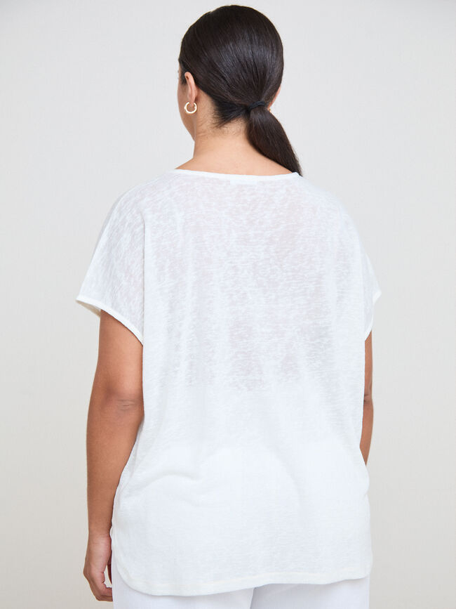 CAMISETA FLOR PARCHE Crudo