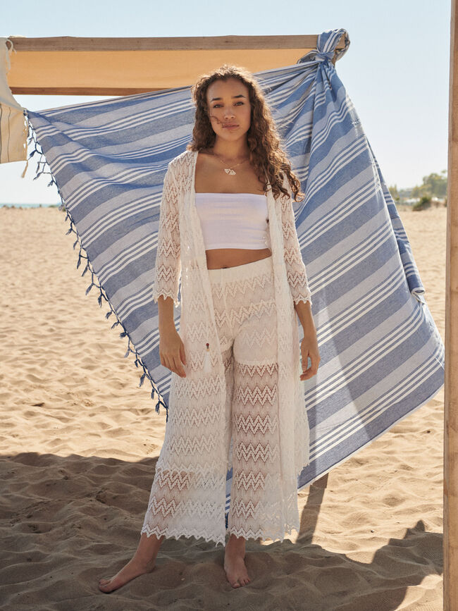 Pantalon Calado Blanco Optico