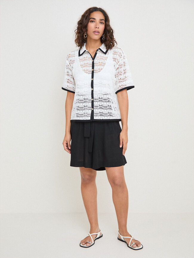 CHAQUETA REJILLA Crudo
