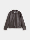 CHAQUETA POLIPIEL BOLSILLOS Marron Oscuro