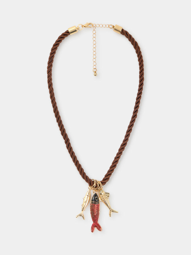 COLLAR CORD&Oacute;N PEZ Oro