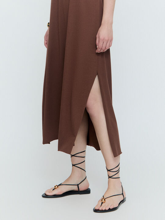 VESTIDO ESTAMPADO Marron image number null